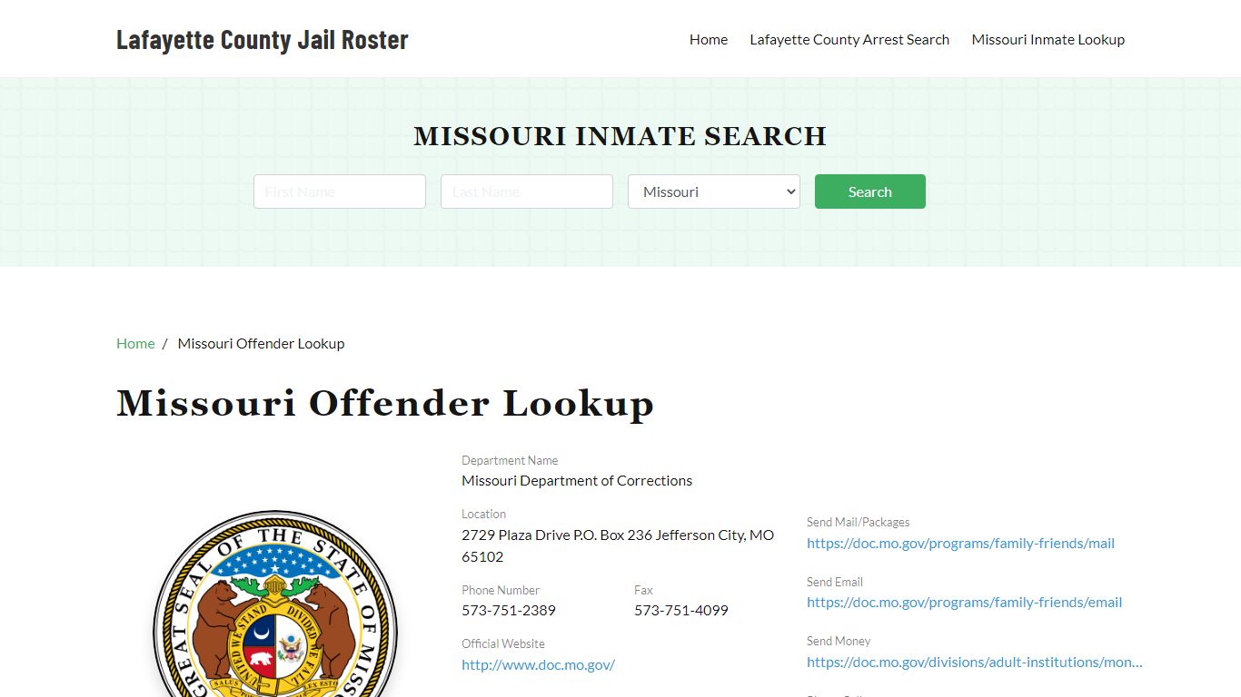 Missouri Inmate Search, Jail Rosters - Lafayette County Jail