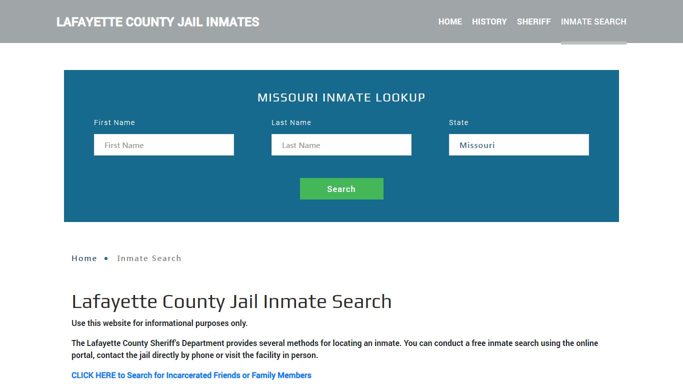 Lafayette County, MO Detainee Lookup